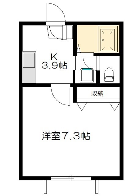 ハネギハウス 102号室 間取り