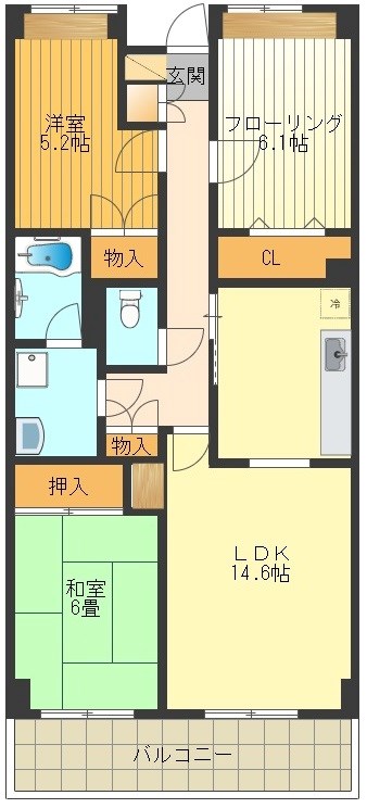 グランガーデン 0206号室 間取り