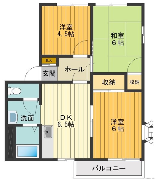 サンレイクコグレ 0201号室 間取り