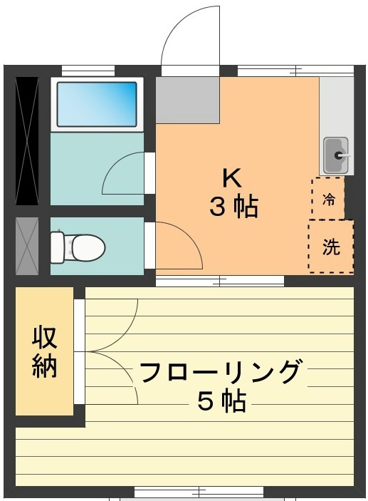 シティハイムナリシマⅡ 0102号室 間取り