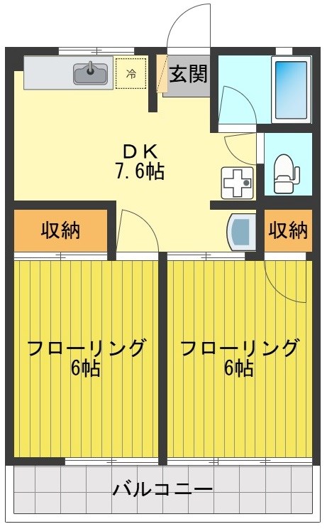 シティハイムこぶしⅡ 間取り図