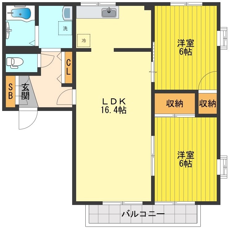 サンレイクヒル仲原 0103号室 間取り