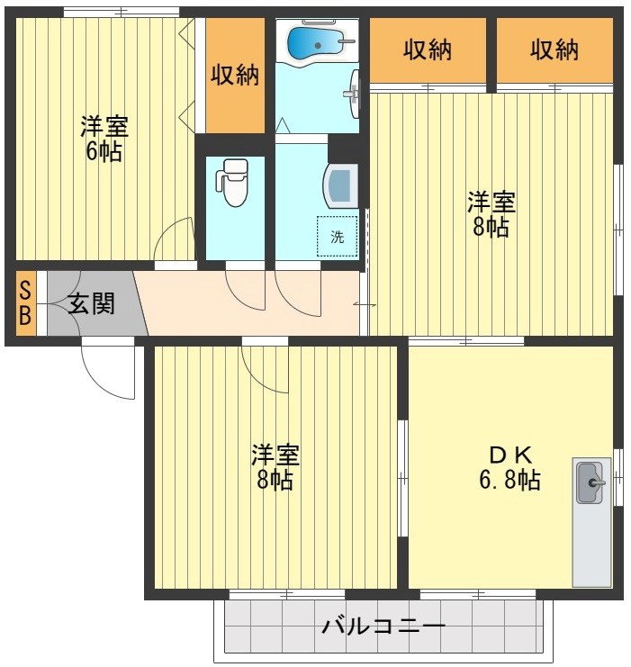 サンレイクヴィラＳＵＺＵＫＩ Ａ 間取り図