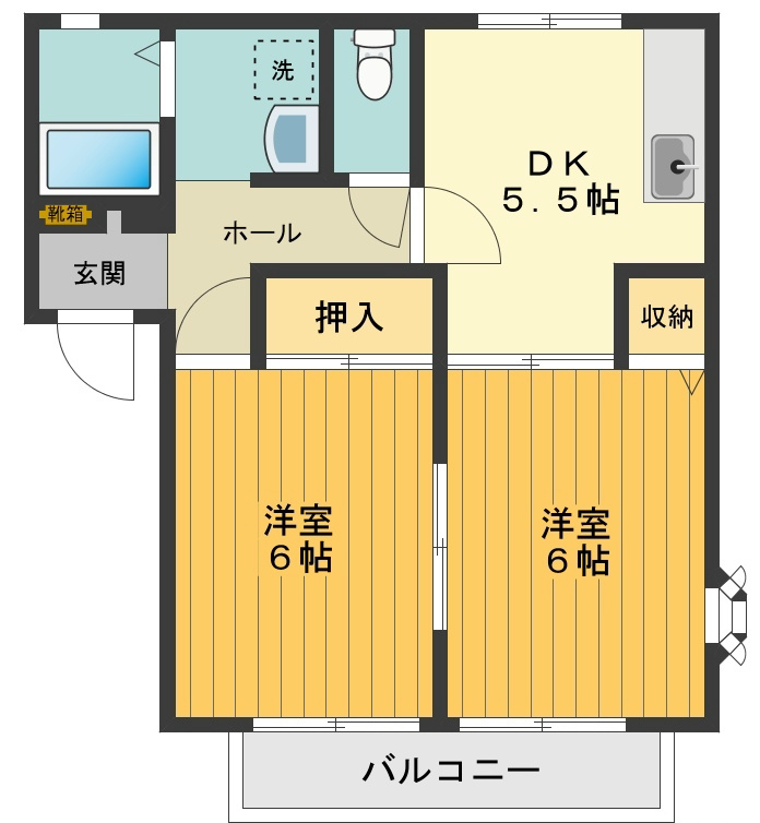 シャルムかしの木 0105号室 間取り
