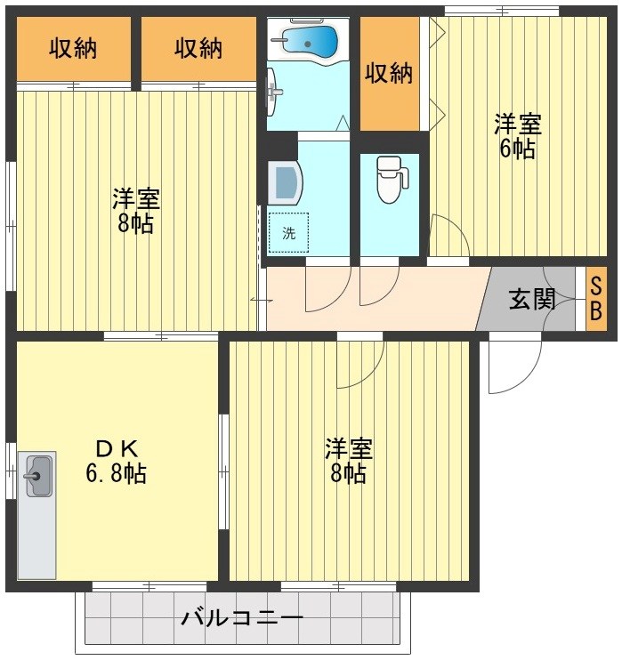 サンレイクヴィラＳＵＺＵＫＩ Ｃ 間取り図