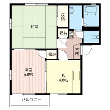 クレールⅡ番館 0201号室 間取り