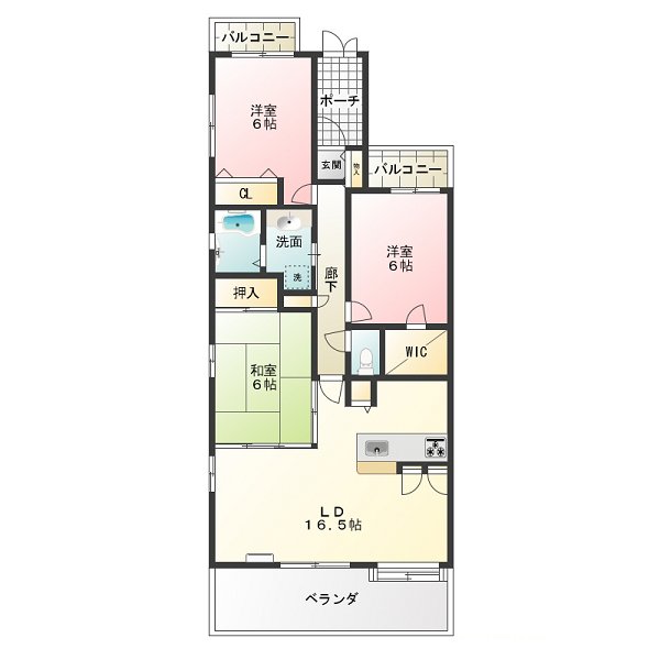 サンヒルズ国立 間取り図