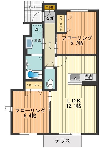 フォレスタ三昭Ｅ 間取り図
