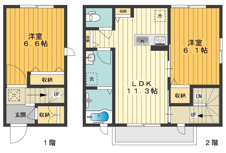 アヴァンティ 0202号室 間取り