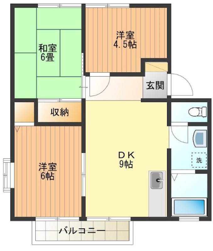 グリーンハイツ岸野 間取り図