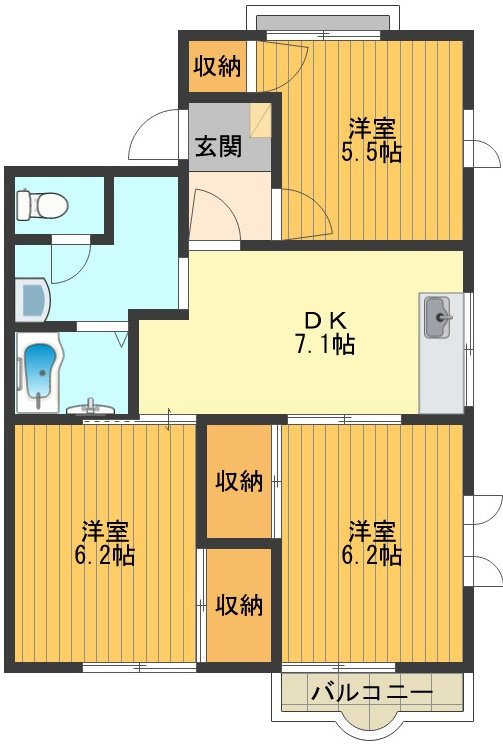 サンキエームＫ２ 間取り図