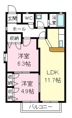 ピアッツァ梅の原Ｃ 間取り図