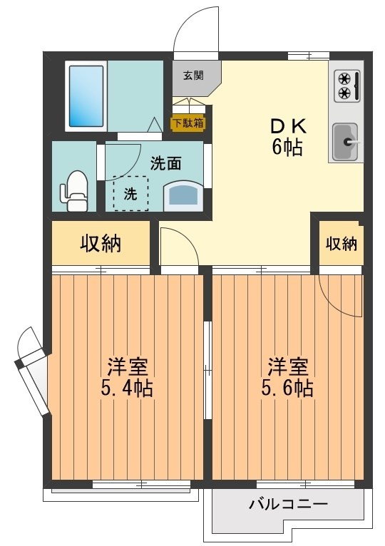 ペルテ川口Ｂ 間取り図