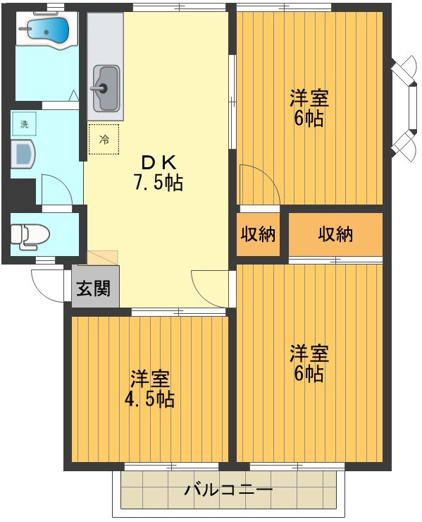 サンライフクレセントアレイB 間取り図