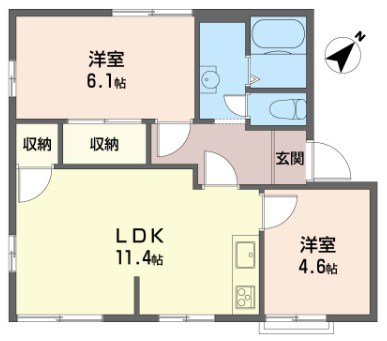 グランメール小田野Ｂ 間取り図
