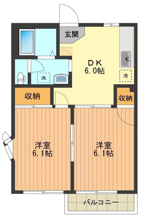 グリーンハウスハシモトＢ 間取り図