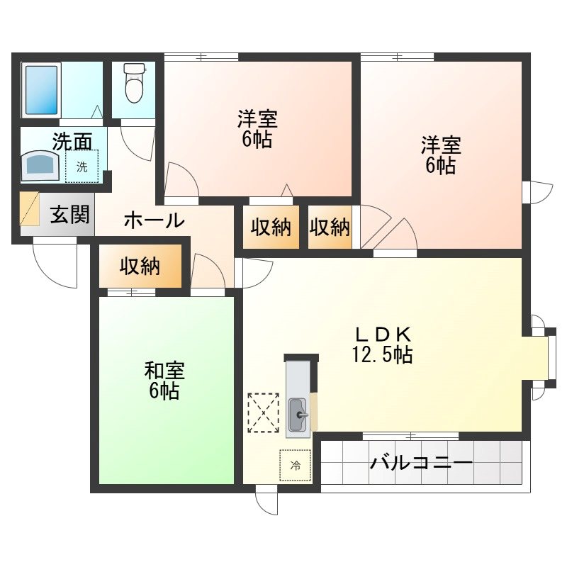 グランドール宇津木台Ａ 間取り図