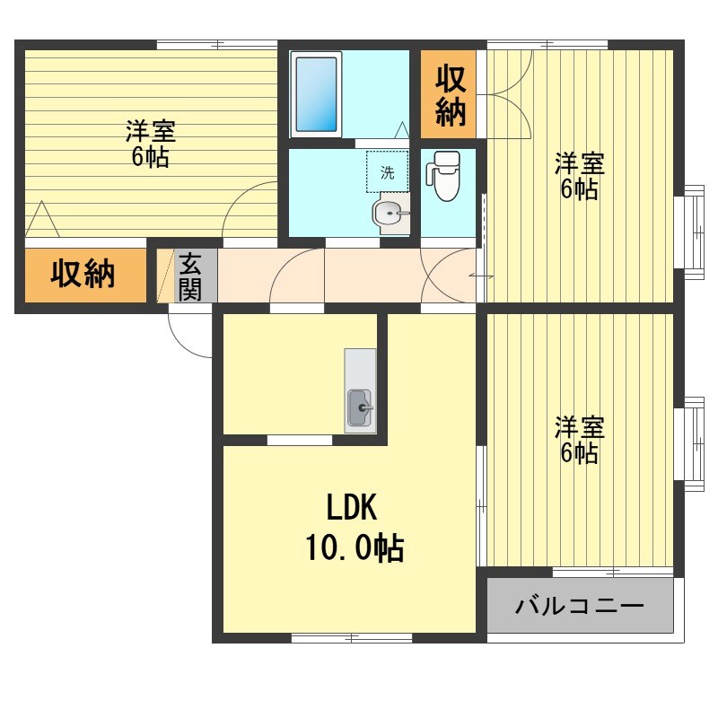 暁ハイツB 間取り図