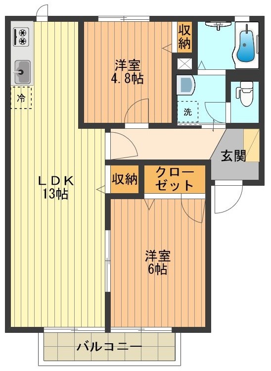 ピアッツァ梅の原Ａ 間取り図