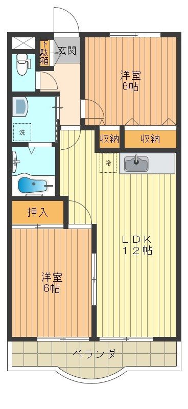 緑山ハイツＣ 0206号室 間取り