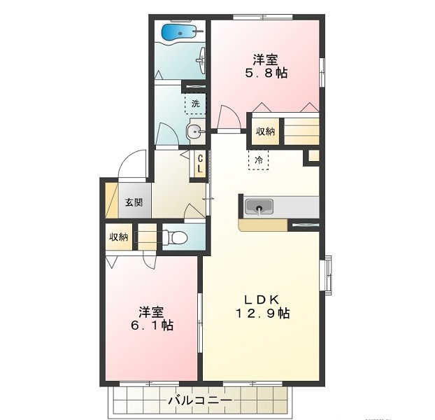 クレールB 間取り図