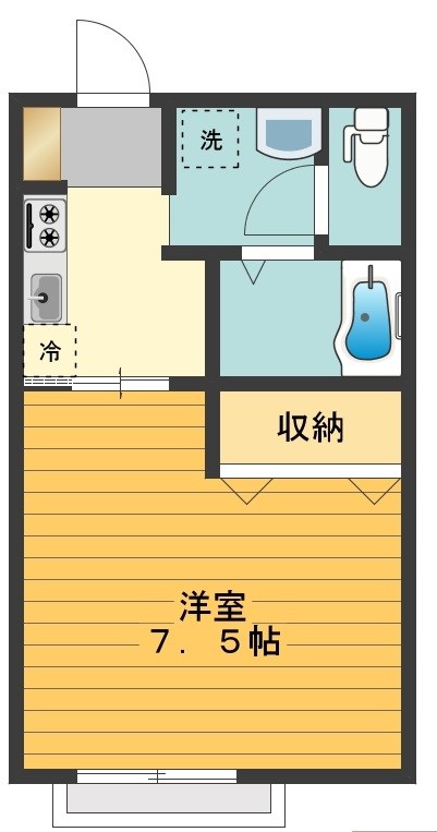 クォーレするさし 0203号室 間取り