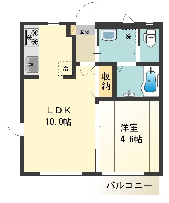 S forest Ⅱ 0201号室 間取り