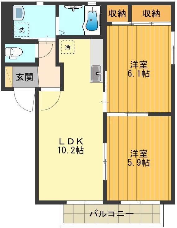 フローラルＡ 間取り図