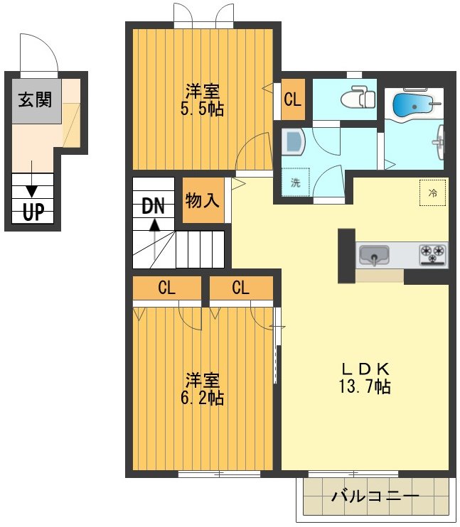 グレンツェ・アヴニールＡ 間取り図