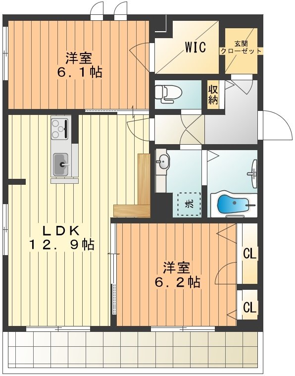 ラ・マルク 0205号室 間取り