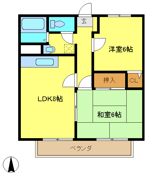 サン花島1号棟 間取り
