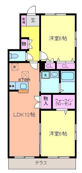 ひだまり荘 102号室 間取り