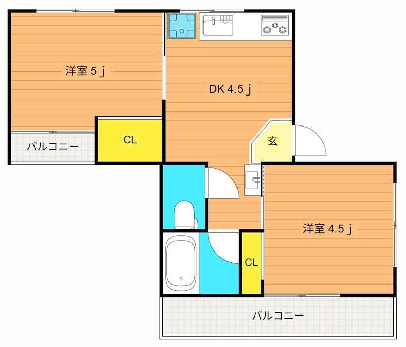 リベラル２ 401号室 間取り