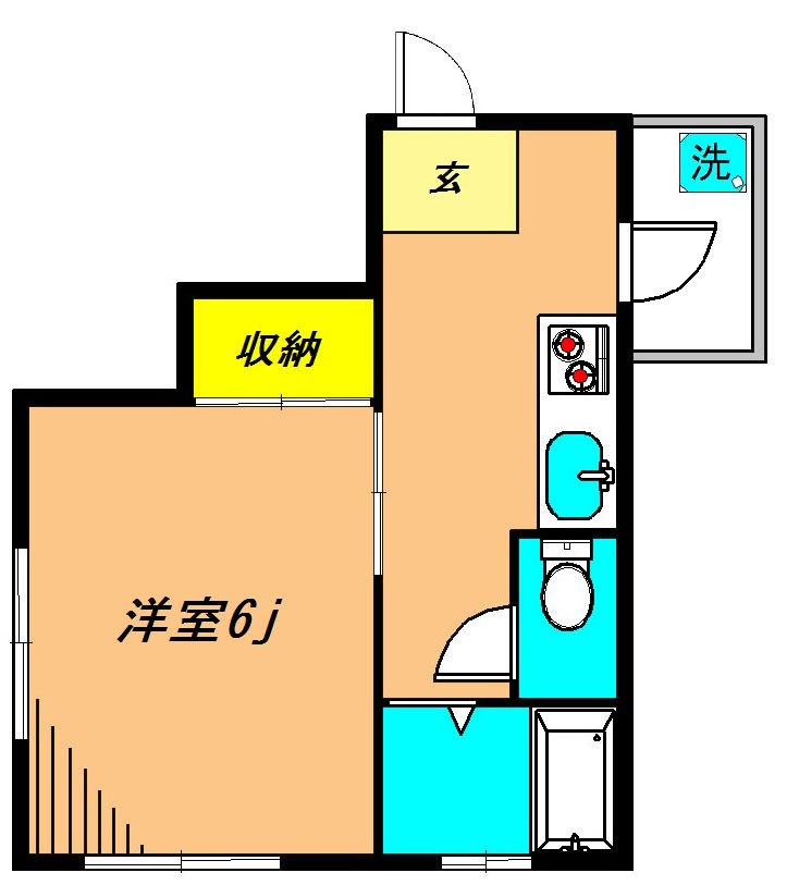 ハイツ多鶴 201号室 間取り