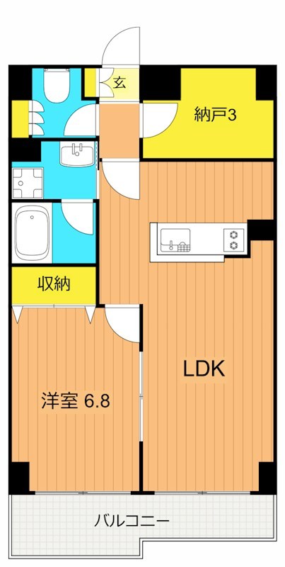アミーゴ南馬込 102号室 間取り