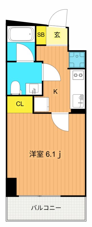 旗ヶ岡アパートメント 602号室 間取り
