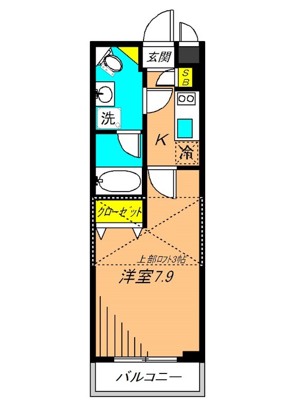 アクアベールII 405号室 間取り