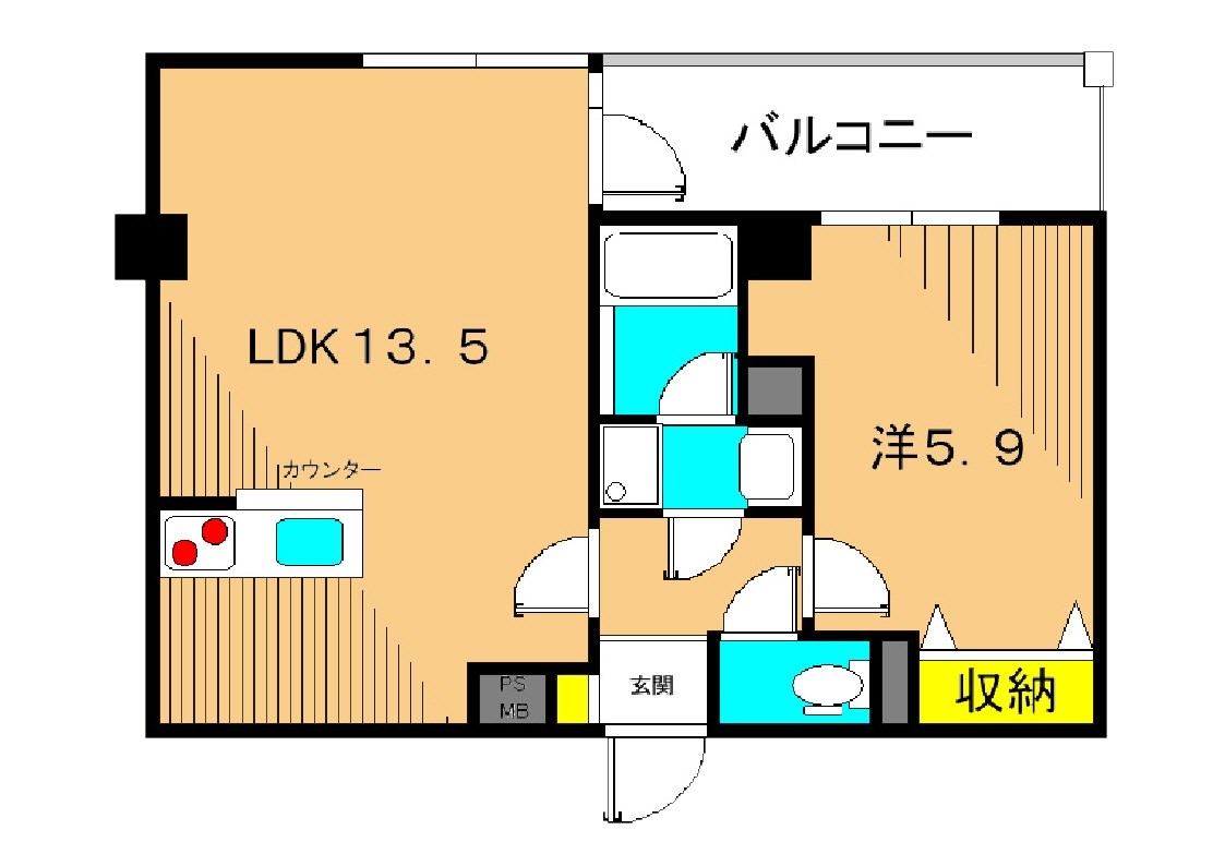 アミーゴ南馬込 208号室 間取り