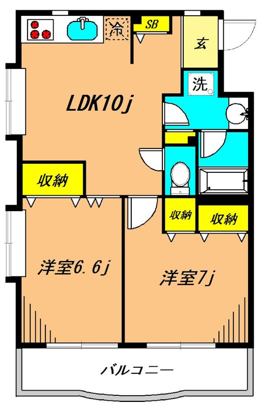 マインシュロス 103号室 間取り