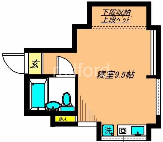 かむろ坂ハイツ 101号室 間取り
