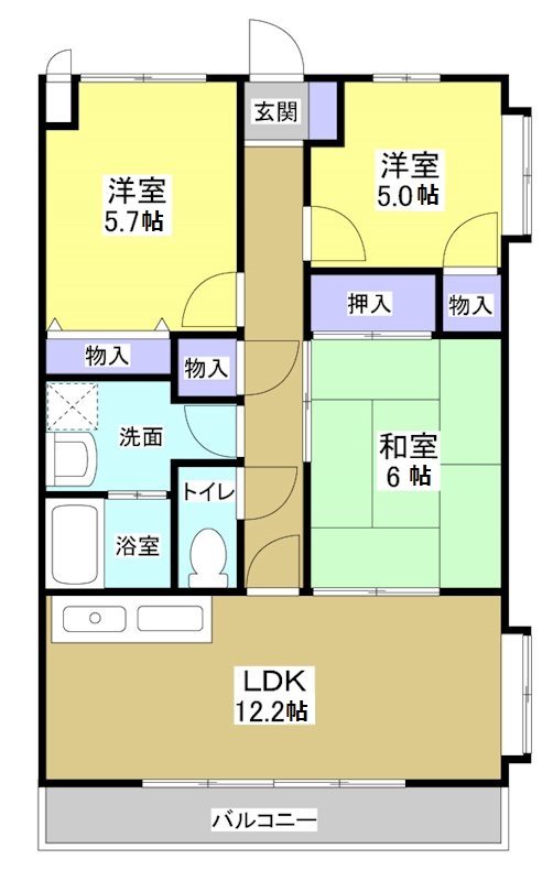 パストラーレ 401号室 間取り