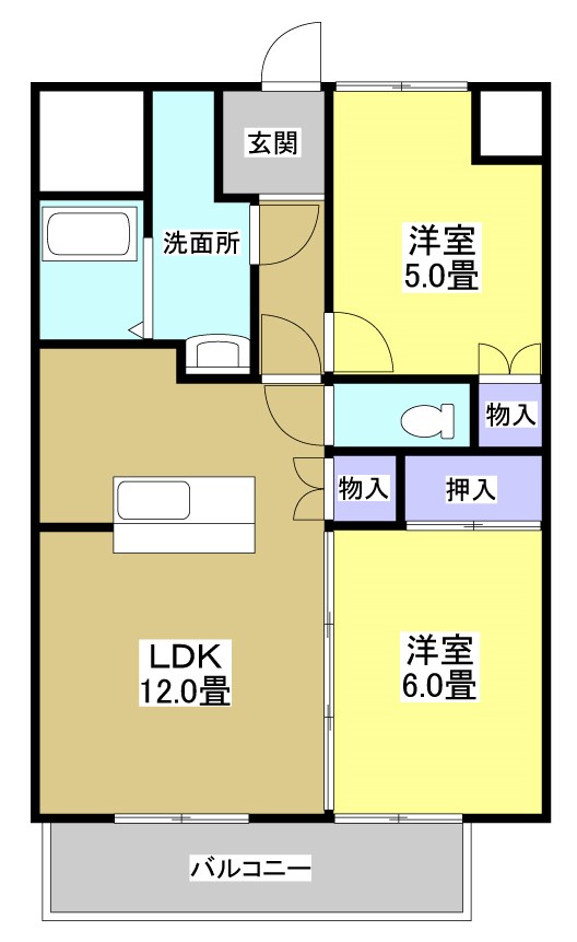 ラ・フォーレ三方原 602号室 間取り