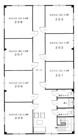 ぷち蔵ビルＢ　葵西四丁目 B202号室 間取り