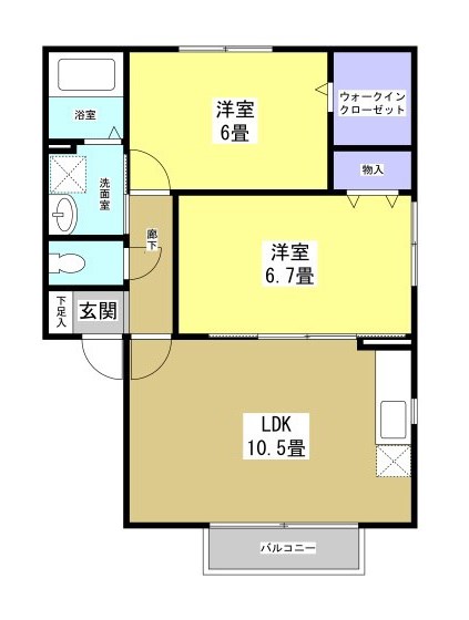 カーサB 201号室 間取り