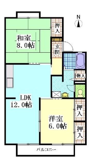 セジュールつばき 105号室 間取り