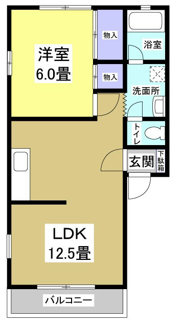 リバーサイドながた 101号室 間取り