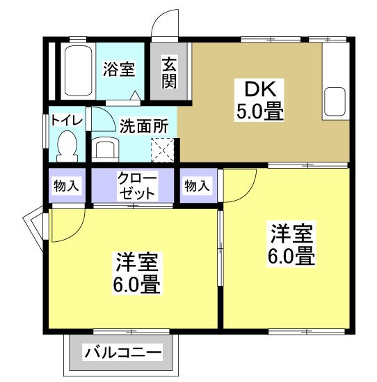 ロジュマン山梨 201号室 間取り
