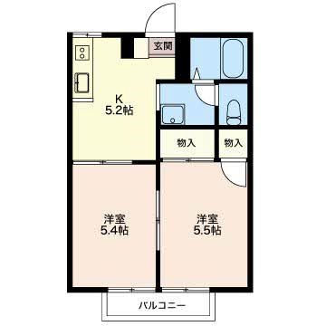 コンシェンス 201号室 間取り