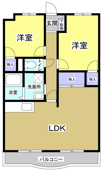 ラポール下俣南 205号室 間取り