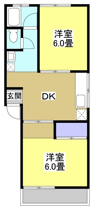 杉山ハイツＡ 102号室 間取り